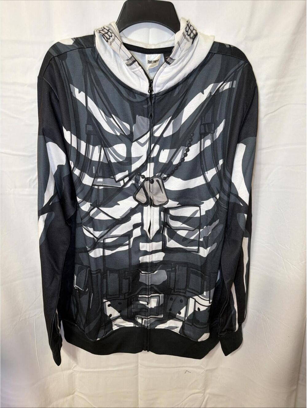 Skull Tropper Cosplay Hoody Fortnight Large Black/White. Sweatshirt. NWT. Hoodie